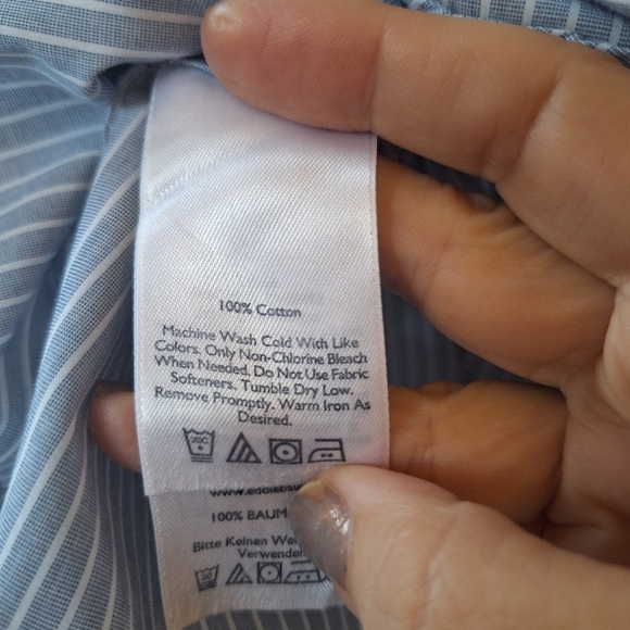 Eddie Bauer Legend Wash Classic Pinstriped Button Down Shirt Size M - Picture 6 of 8